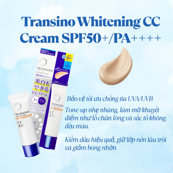 Kem Trang Điểm Transino Whitening CC Cream SPF50+PA++++