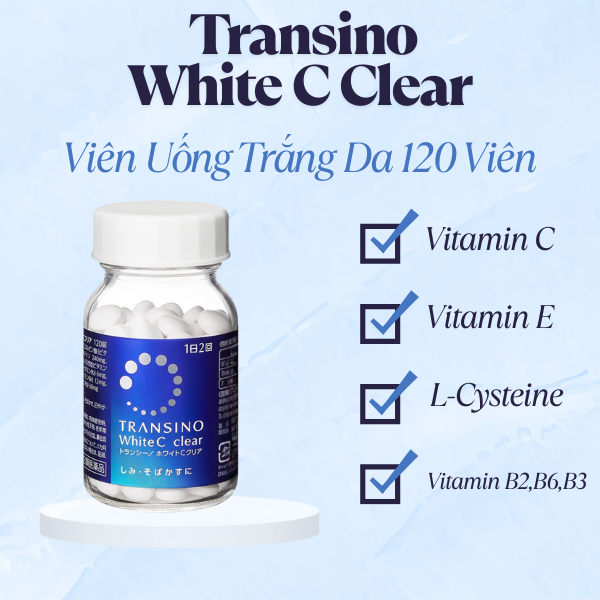 Viên Uống Trắng Da Transino White C Clear 120 Viên
