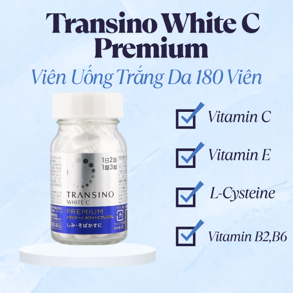 Viên Uống Trắng Da Transino White C Premium 180 Viên
