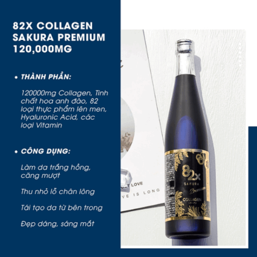 Nước Uống Collagen 82X Sakura Premium Chai 500ml
