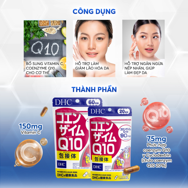 DHC Combo Viên Uống bổ Sung Collagen &C Coezyme Q10 Nhật Bản 30 Ngày
