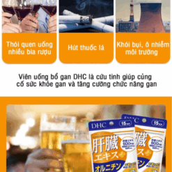 Hỗ Trợ Giải độc Gan DHC Liver Extract + Ornithine 90 Viên 30 Ngày