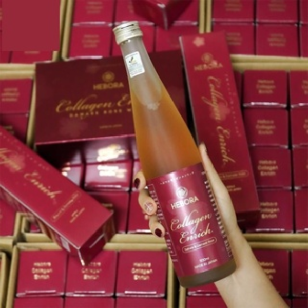 Nước Uống Hebora Collagen Enrich Damask Rose Water Chai 500ml