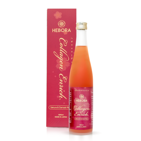 Nước Uống Hebora Collagen Enrich Damask Rose Water Chai 500ml