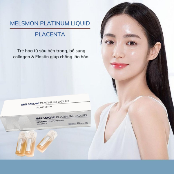 Nước Uống Nhau Thai Ngựa Melsmon Platinum Liquid Hộp 30 Ống x 10ml