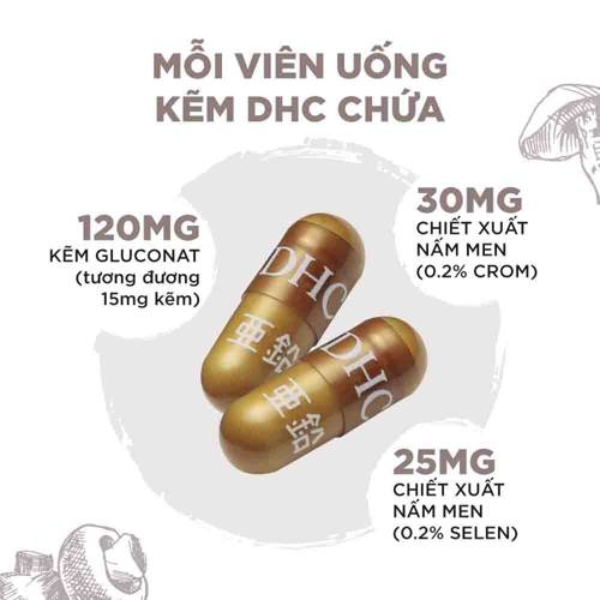 Viên Uống DHC Zinc Bổ Sung Kẽm Gói 30 Viên (30 Ngày)
