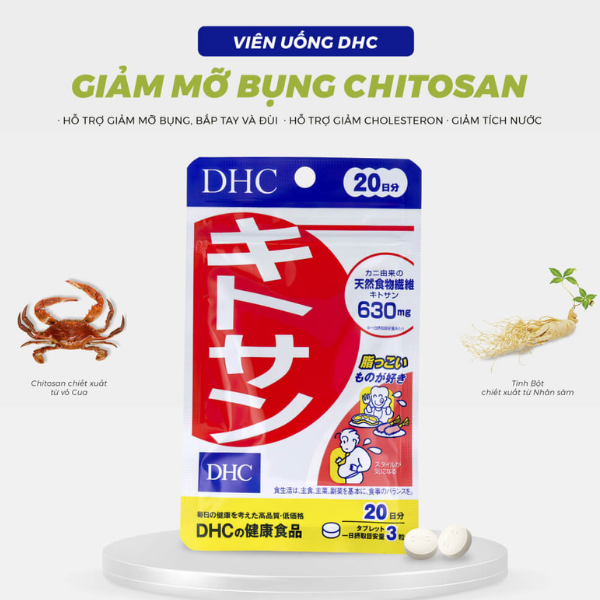 Viên Uống Giảm Mỡ Bụng DHC Chitosan Gói 20 Ngày ( 60 Viên)