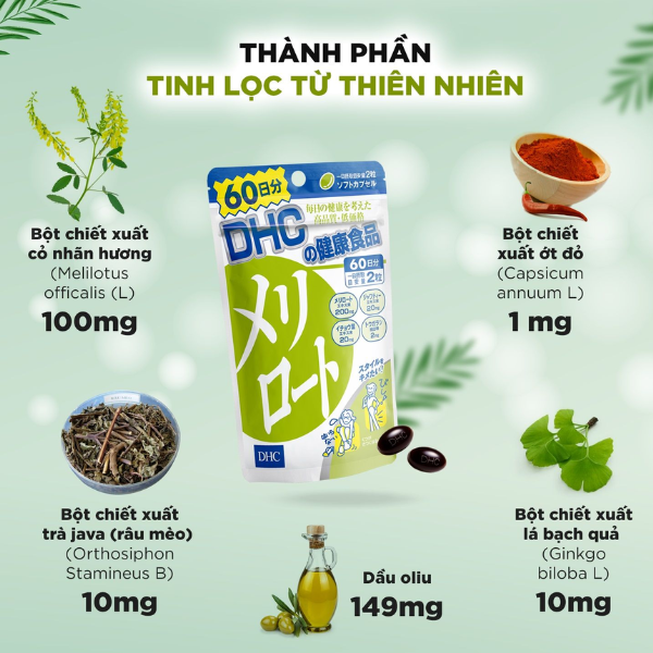 Viên Uống Giảm Mỡ Đùi DHC 20 ngày Nhật Bản (40 Viên)