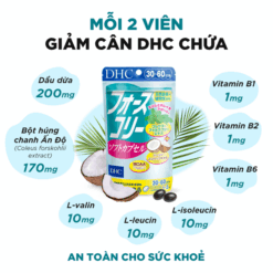 Viên Uống Tan Mỡ, Giảm Cân DHC BCAA Bổ Sung Dầu Dừa 20 Ngày