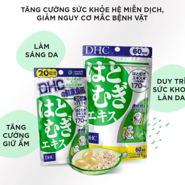Viên Uống Trắng Da Coix DHC 20 Viên, 30 Viên