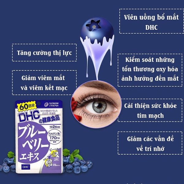 Viên uống DHC Bổ Mắt Việt Quất 60 Ngày