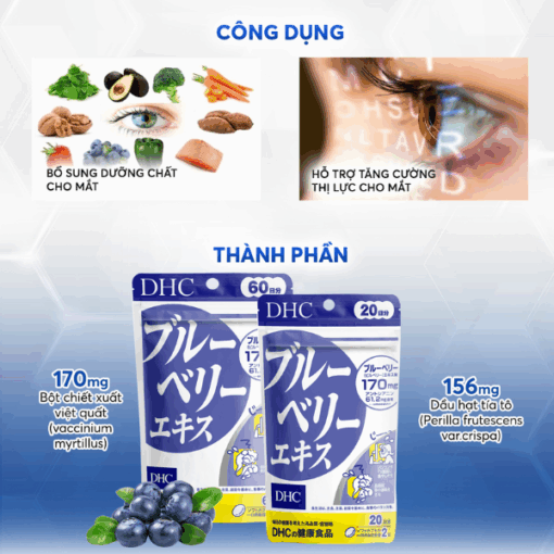 Viên uống DHC Bổ Mắt Việt Quất 60 Ngày